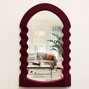 Christmas Burgundy Arch Wall Mirror
